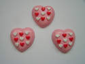 Fimo Mini Hearts on Pink Heart Charm Beads Pk 10