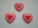 Fimo Polka dot on Pink Heart Charm Beads Pk 10