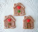 Fimo Gingerbread Man House Charm Pendants Pk 3
