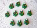 Fimo Glittery Christmas Tree Charm Beads Pk 10 (Green/coloured decorations)