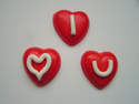 Fimo Red Valentine I Love You Heart Charm Beads Pk 12