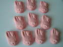 Fimo Pink Chocolate Rabbit Charm Beads Pk 10
