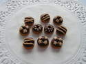 Fimo Tiny Chocolate Donut Charm Beads Pk 10