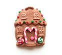 Fimo Gingerbread Man House Pendants Large Pk 3