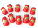 Fimo Jam Jar Charm Beads Strawberry Pk 10