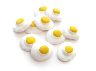 Fimo Fried Egg Charm Beads Pk 10