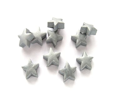 Fimo Tiny Silver Star Beads Pk 10