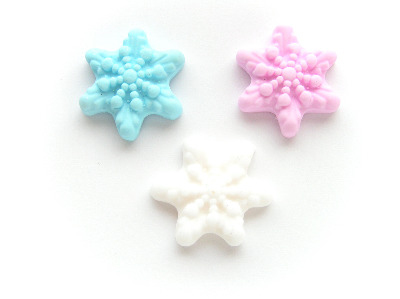Fimo Snowflake Charm Beads Pk 12