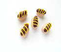 Fimo Tiny Hot Dog Charm Beads (Mustard) Pk10