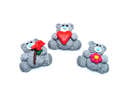 Fimo Valentine Bear Charms Pk 3