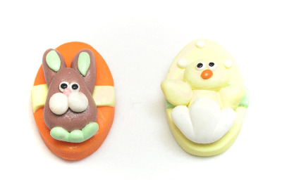 Fimo Bunny & Chick Pendants Pk 4