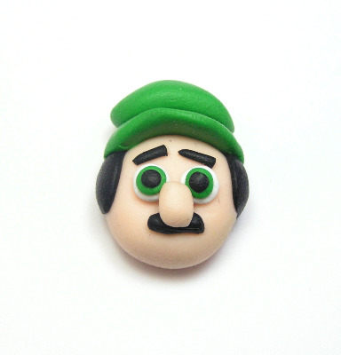 Fimo Supper Mario Brothers (Luigi) Charm Beads Pk 10