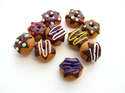 Fimo Chocolate Donut Charm Beads Pk 10