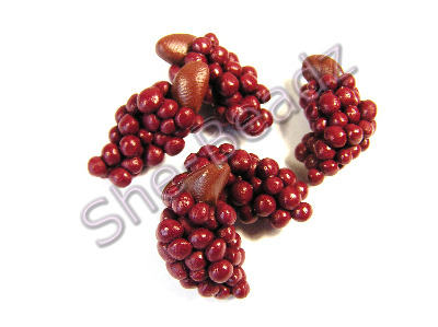 Fimo Bunch of Red Grapes Charms Pk 10