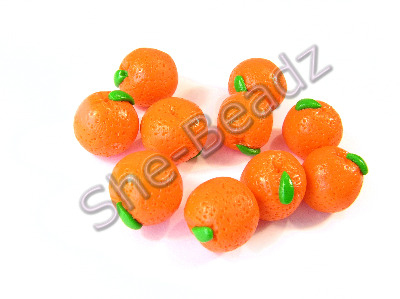 Fimo Orange Charms Pk 10