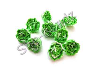 Fimo Lettuce Charm Beads Pk 10