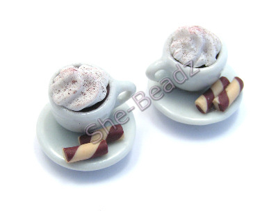Miniature Cup of Hot Chocolate with a Wafer Roll Pk 2