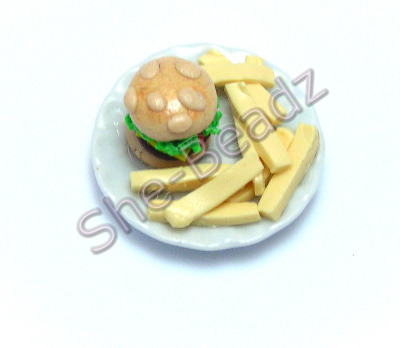 Burger & Chips on a Plate Pk 1