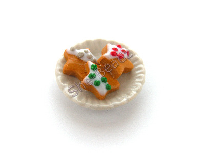 Gingerbread Star Biscuits on a Plate Pk 1