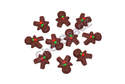 Fimo Gingerbread Men Tiny Dark Charm Beads Pk 10