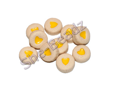 Fimo Tiny Lemon Dodger Charm Beads Pk 10