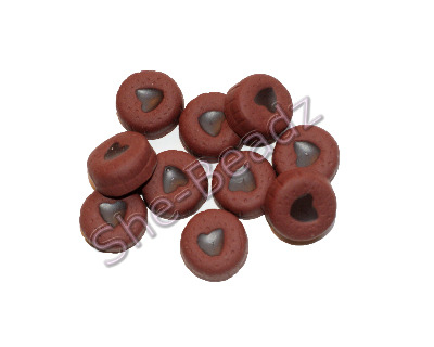 Fimo Chocolate Dodger Charm Beads Tiny Pk 10