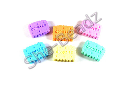Fimo Tiny Cookie Charms Pastel Colours Pk 12