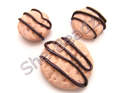 Fimo Chocolate Drizzle Cookie Charms & Pendants Pk 6
