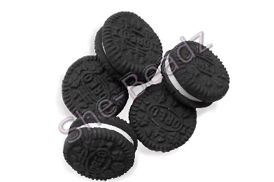 Fimo Oreo Biscuit Charm Beads Pk 10