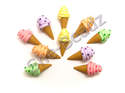 Fimo Ice Cream Cone Charm Beads with Sprinkles Pk 10