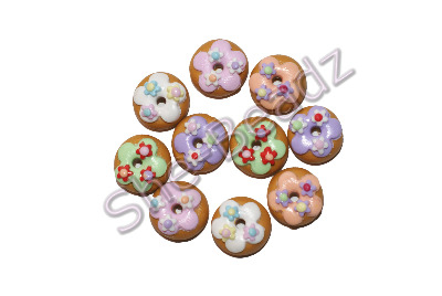 Fimo Summer Donuts Tiny Charm Beads Pk 10
