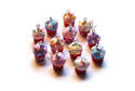 Fimo Polkadot Cupcake Charm Beads Mini Pk 12