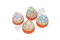 Fimo Easter Bonnet Cupcake Charm Beads Pk 8