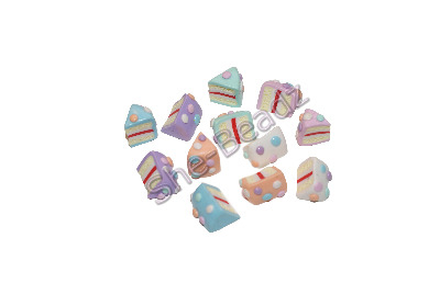 Fimo Polka Dot Cake Slice Charm Beads Mini