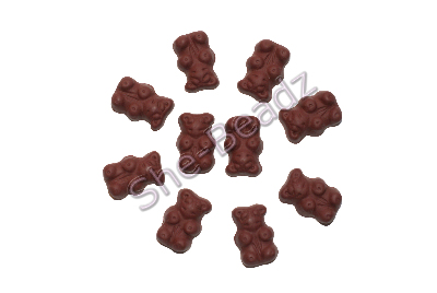 Fimo Chocolate Gummy Bear Charm Beads Pk 10