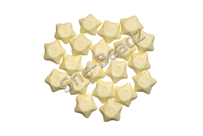 Fimo Mini White Chocolate Star Charm Beads Pk 20