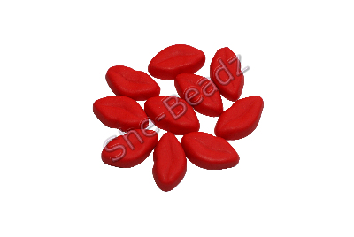 Fimo Red Sweet Lip Beads Pk 10