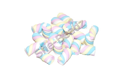 Fimo Tiny Pastel Flump Marshmallow Charm Beads Pk 20