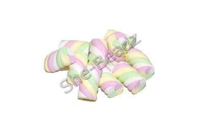 Fimo Flump Marshmallow Multicolourd Charm Beads Pk 10
