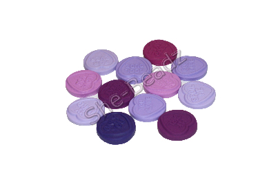Fimo Lilac / Purple  Mix Sweet Heart Beads Pk 12