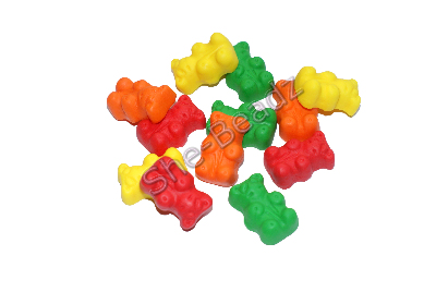 Fimo Gummy Bear Charm Beads (solid colour) Pk 12