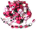 Fimo Pink Mix Large Liquorice Allsort Beads Mixed Pack of 100