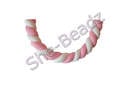 Fimo Curved Pink & White Flump Marshmallow Pendant Pk 1