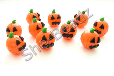 Fimo Pumpkin Beads Pk 10