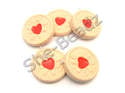 Fimo Jammy Dodger Biscuit Charm Beads Pk 10