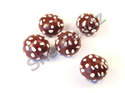 Fimo Coconut Snowball Charm Beads Mini Pk 10