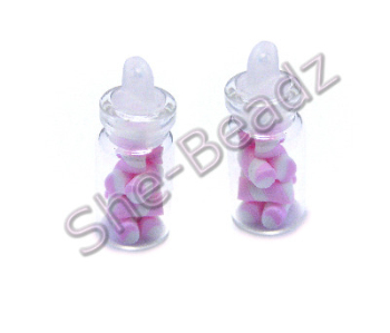 Miniature jar of Pink & White Flumps Pk 2 Jars