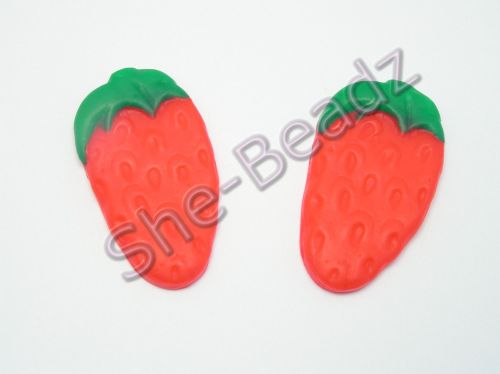 Fimo Haribo Strawberry Charm Pendants Pk 5