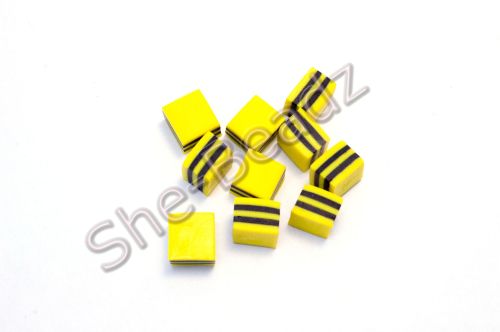 Fimo Liquorice Allsort Square Charm Beads Yellow, Black & Yellow
