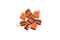 Fimo Liquorice Allsort Square Charm Beads Orange & Black Pk 20